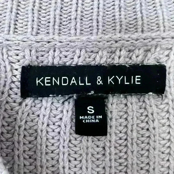 Kendall & Kylie Sweater Women size Small Long Sleeve Lilac Open Knit Crewneck - Picture 5 of 7